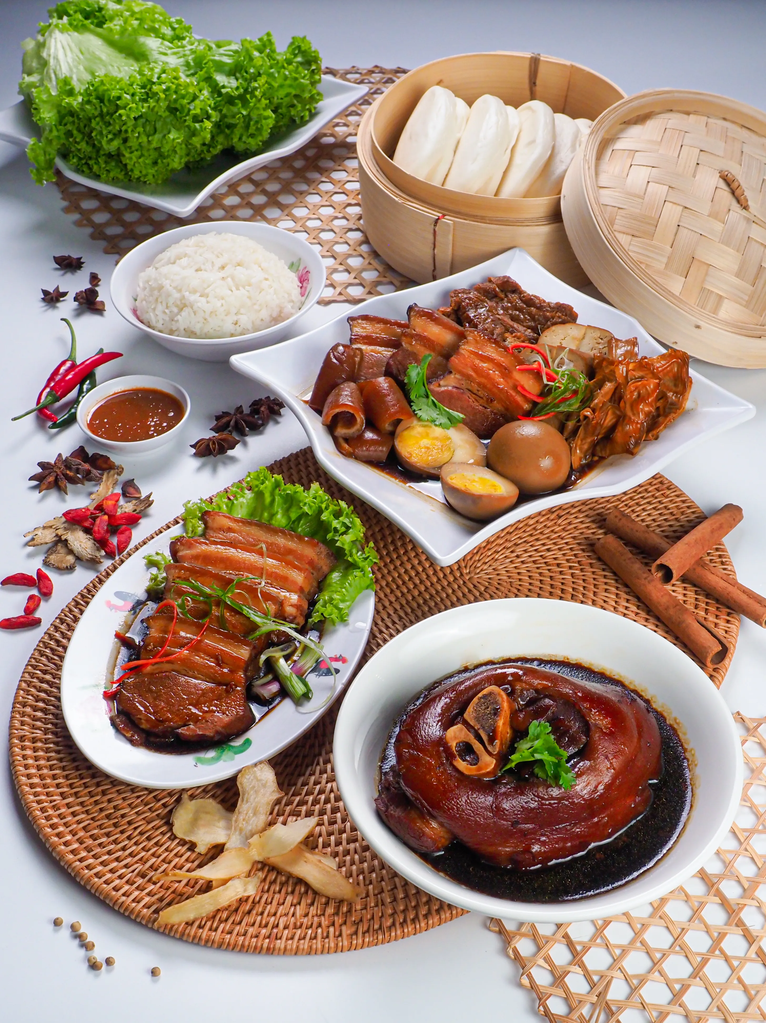 Braised pork knuckle Chinese restaurant food photography Singapore