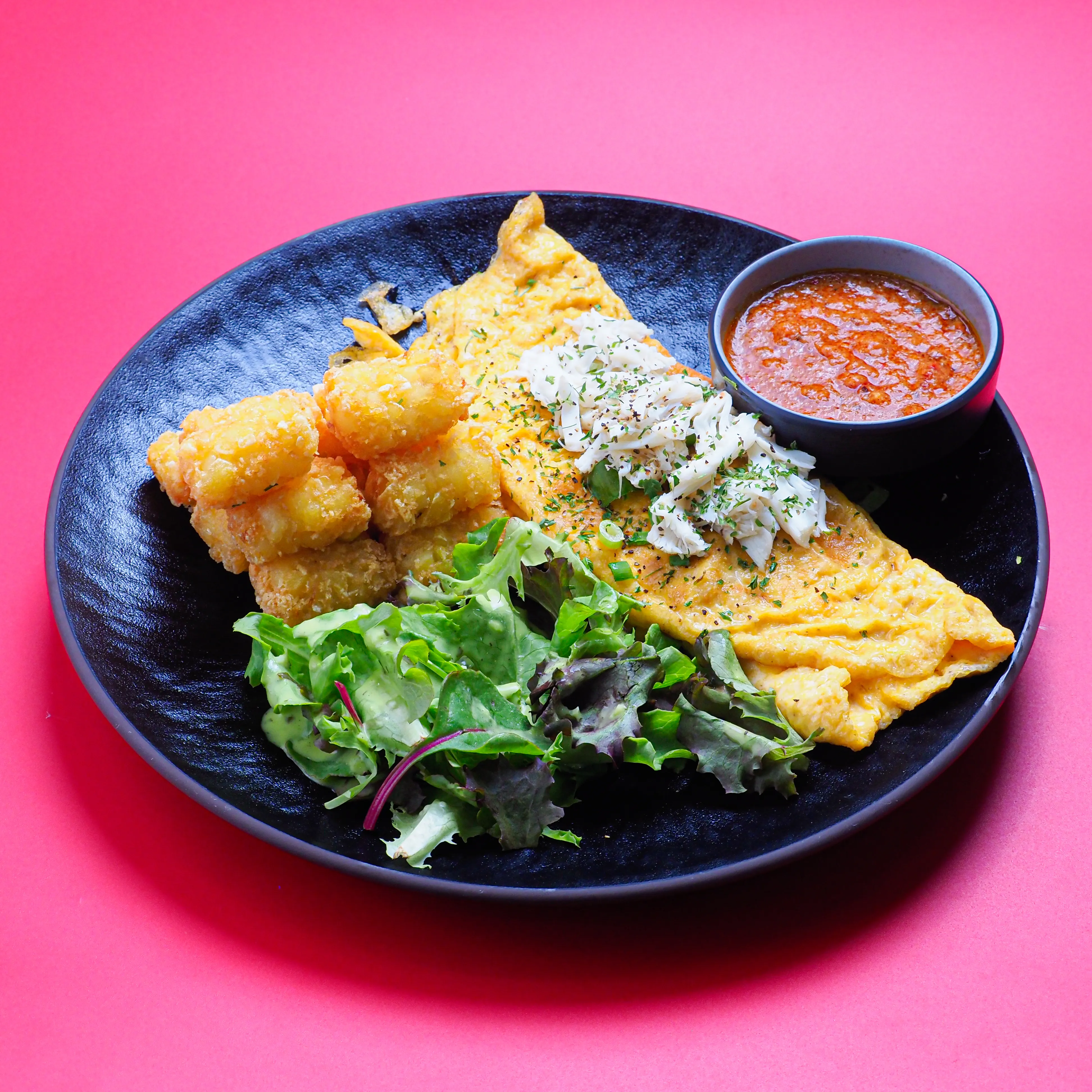 Crab omelette cafe restaurant food photography Singapore